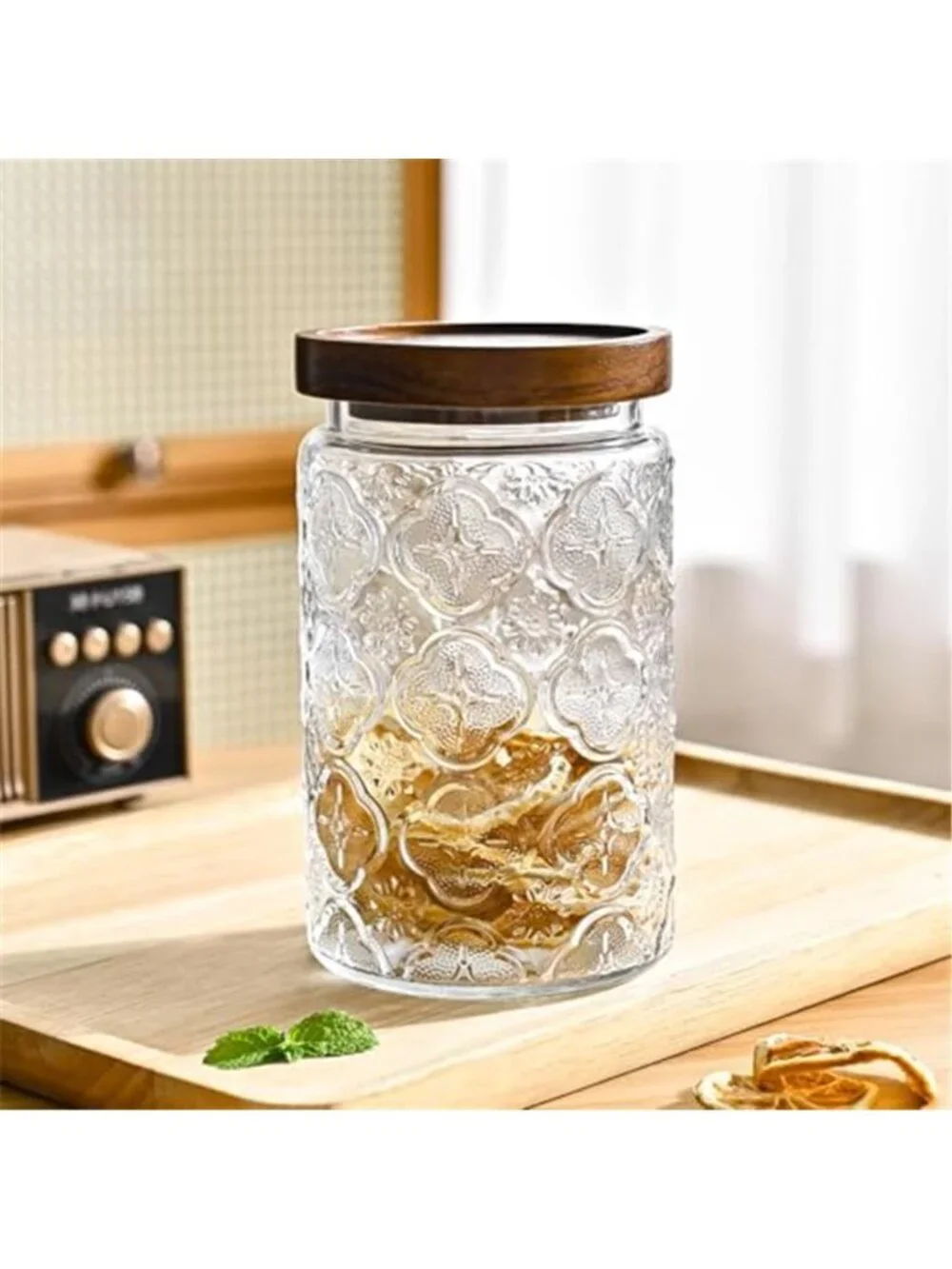 32oz Vintage Glass Jars With Lids, Airtight Food Storage Containers, Kitchen Can